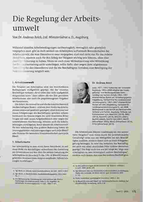 Vorschauseite 1: Die Regelung der Arbeitsumwelt