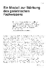 Vorschauseite 1: Ein Modell zur Stärkung des geriatrischen Fachwissens