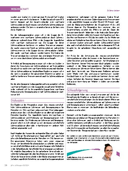 Vorschauseite 3: Neurowissenschaftliche Schmerzedukation zur Reduzierung von Schmerzen und Kinesiophobie bei Patienten mit chronischen Nackenschmerzen.