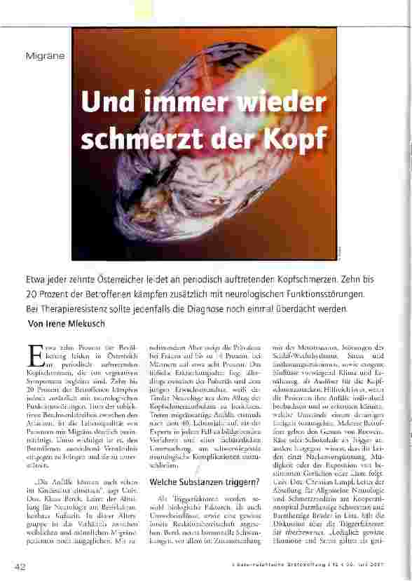Vorschauseite 1: Und immer wieder schmerzt der Kopf