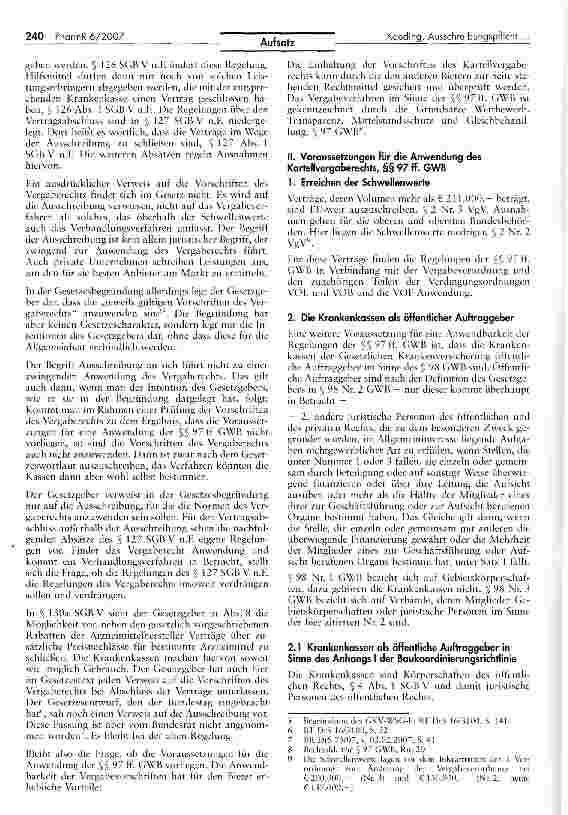 Vorschauseite 2: Ausschreibungspflicht der gesetzlichen Krankenkassen oberhalb der Schwellenwerte