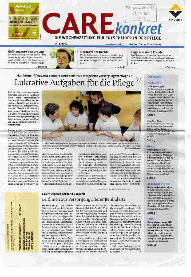 Vorschauseite 1: Lukrative Aufgaben für die Pflege