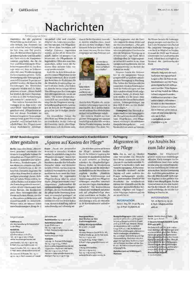 Vorschauseite 2: Lukrative Aufgaben für die Pflege