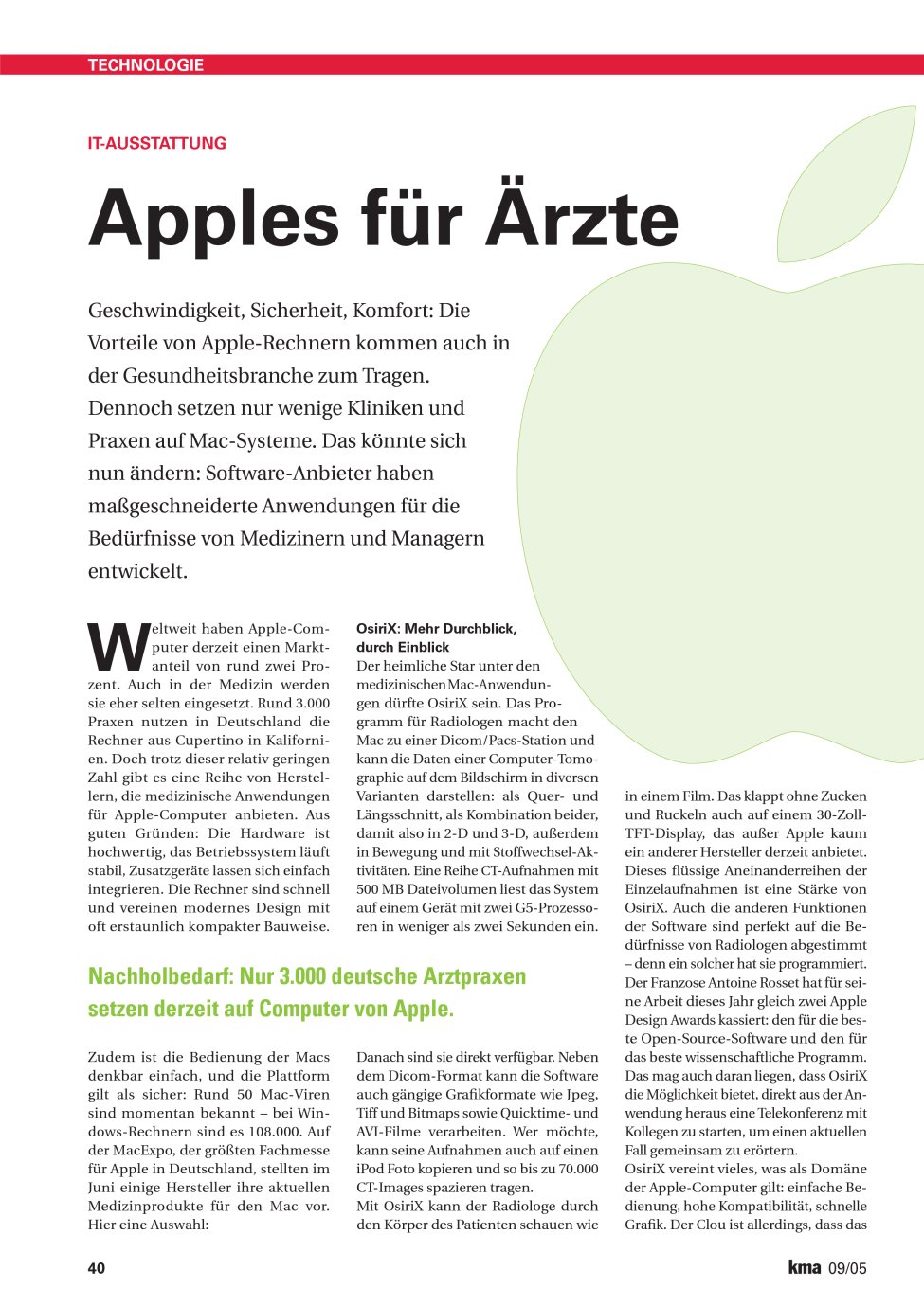 Vorschauseite 1: Apples für Ärzte