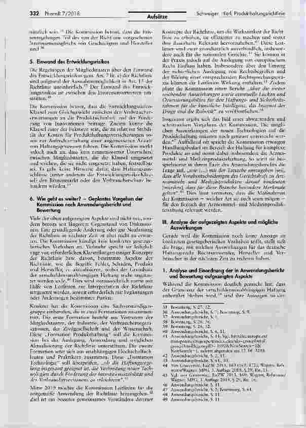 Vorschauseite 4: Produkthaftungsrichtlinie auf dem Prüfstand Die Beurteilung der Europäischen Kommission mit Blick auf die Arzneimittel-und Medizinproduktehaftung
