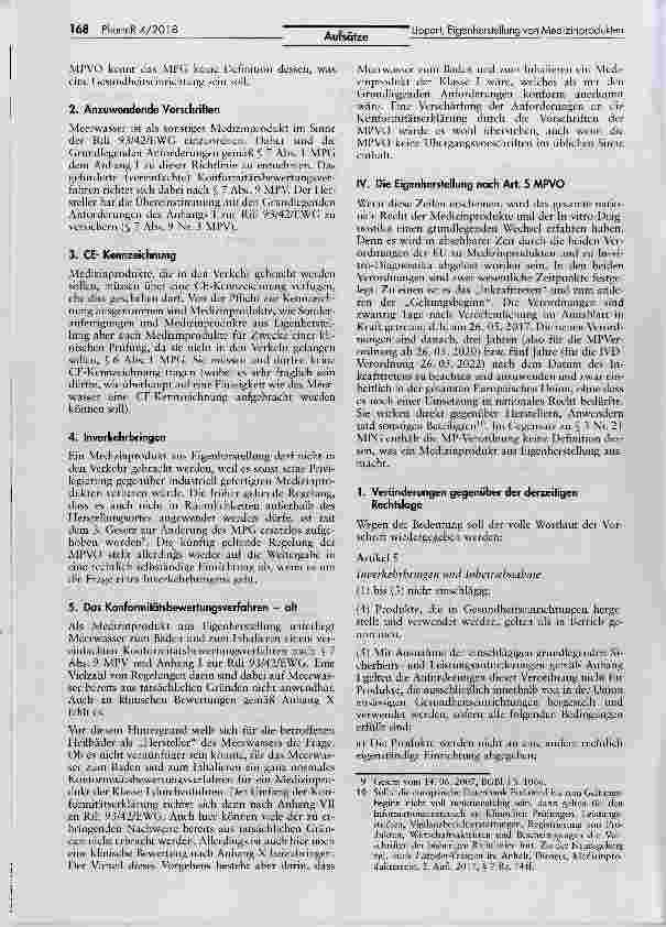 Vorschauseite 2: Die Eigenherstellung von Medizinprodukten am Beispiel des Meerwasserszum Baden und zum Inhalieren