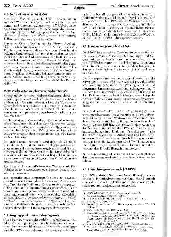 Vorschauseite 5: Die Werbung mit der sozialen Verantwortung — „Social Sponsoring im Bereich der Arzneimittelwerbung