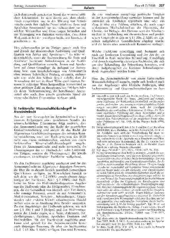 Vorschauseite 5: Wissenschaftlichkeit im Arzneimittelrecht - Zum Begriff des jeweils gesicherten Standes der wissenschaftlichen Erkenntnisse - (Teil 2)