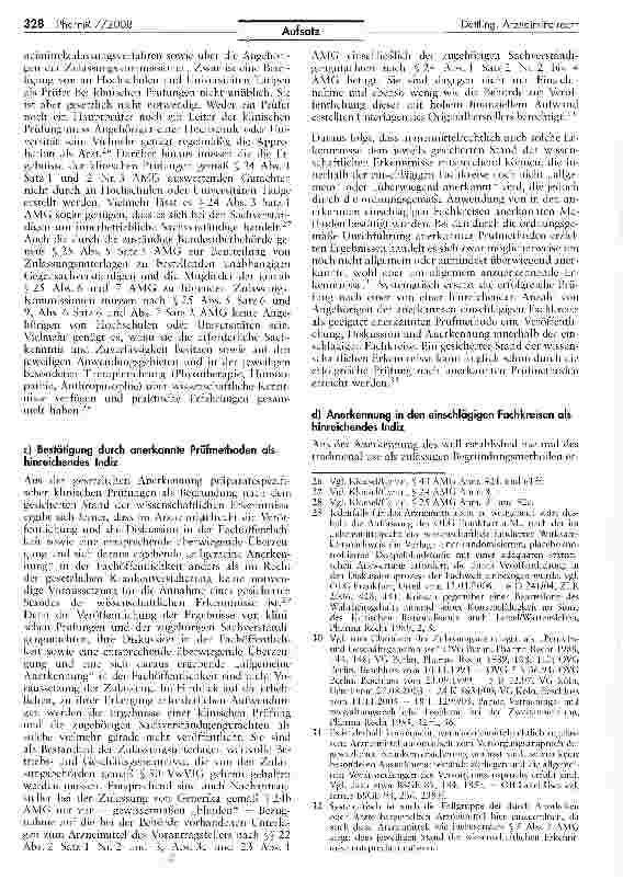 Vorschauseite 6: Wissenschaftlichkeit im Arzneimittelrecht - Zum Begriff des jeweils gesicherten Standes der wissenschaftlichen Erkenntnisse - (Teil 2)