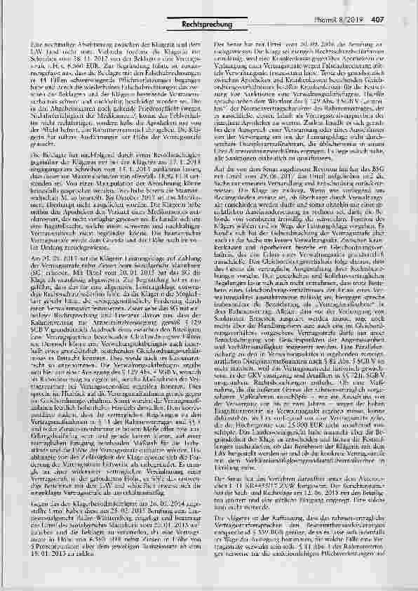 Vorschauseite 3: Vertragsstrafe gegen Apotheker bei Verstoß gegen Abgabebestimmungen SGB V 129 II; BGB § 319