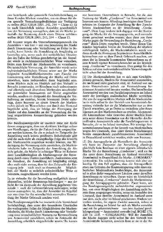 Vorschauseite 4: Bei der Annahme der Benutzung des ausländischen Zeichens im Inland ist die identische Markenanmeldung bösgläubig