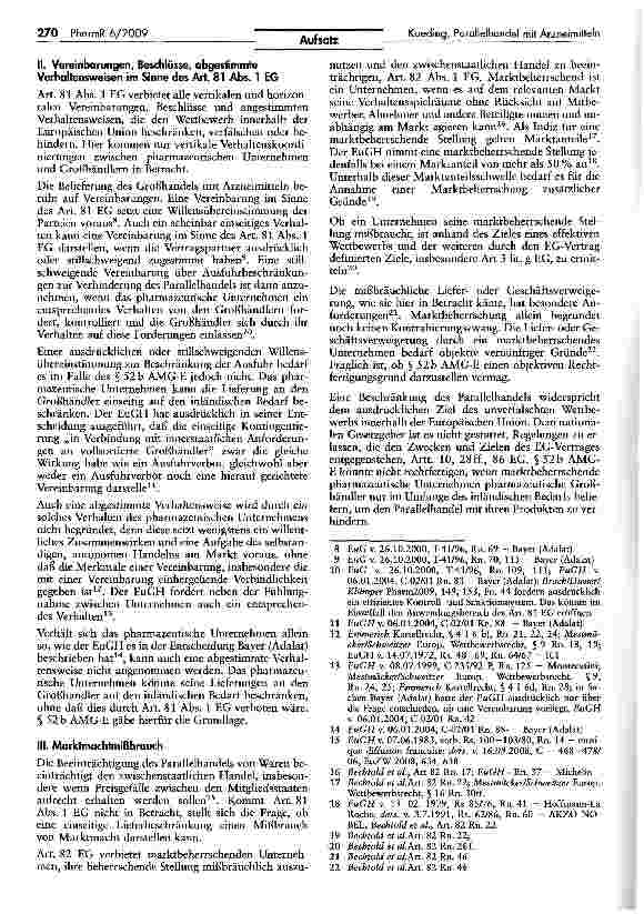 Vorschauseite 2: Auswirkungen des § 52 b AMG-E auf den Parallelhandel mit Arzneimitteln