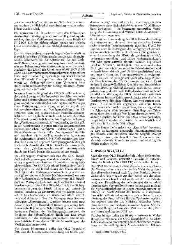 Vorschauseite 2: Neues zu Arzneimittelpatenten im europäischen und deutschen Recht1