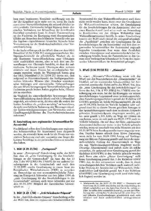 Vorschauseite 3: Neues zu Arzneimittelpatenten im europäischen und deutschen Recht1