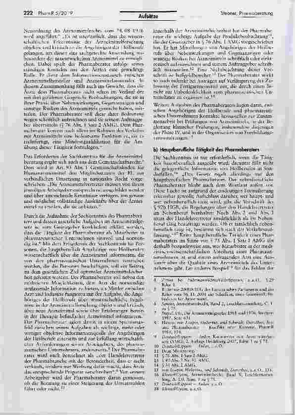 Vorschauseite 2: Pharmaberatung nach § 75 Abs. 1 AMG und die Anforderungen an die Sachkenntnis nach § 75 Abs. 2 und 3 AMG