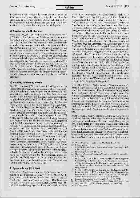 Vorschauseite 3: Pharmaberatung nach § 75 Abs. 1 AMG und die Anforderungen an die Sachkenntnis nach § 75 Abs. 2 und 3 AMG