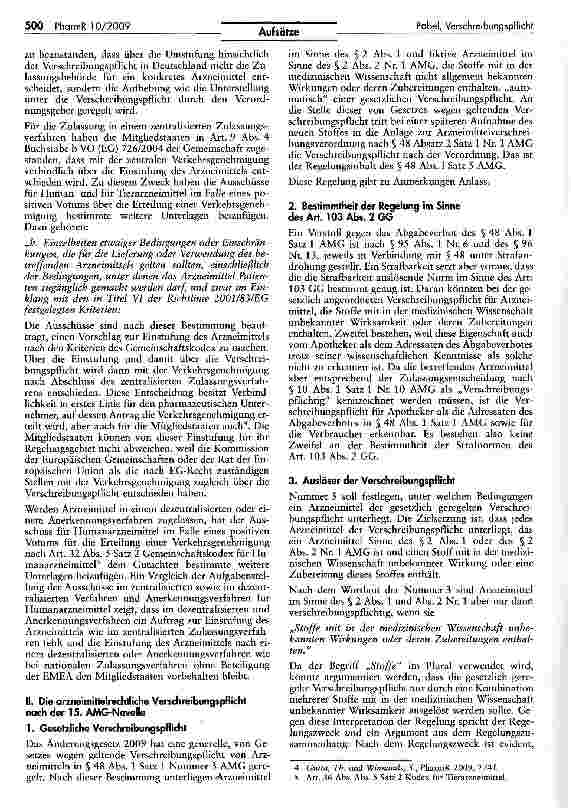 Vorschauseite 2: Die Verschreibungspflicht von Arzneimitteln nach dem Anderungsgesetz 2009