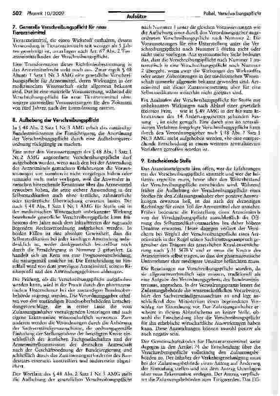 Vorschauseite 4: Die Verschreibungspflicht von Arzneimitteln nach dem Anderungsgesetz 2009