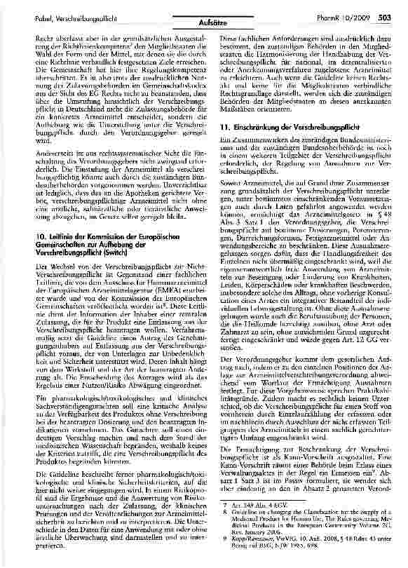 Vorschauseite 5: Die Verschreibungspflicht von Arzneimitteln nach dem Anderungsgesetz 2009