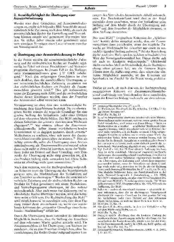 Vorschauseite 3: Übertragung von Arzneimittelzulassungen im Lichte der Fusionskontrolle