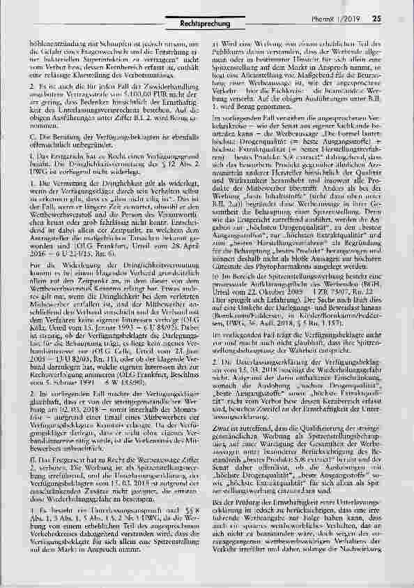 Vorschauseite 5: Irreführung durch Werbung mit konkreten therapeutischen Effekten eines Arzneimittels ohne hinreichenden Nachweis
