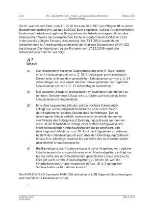 Vorschauseite 2: Urlaubsabgeltung nach Langzeiterkrankung – Auslegung von AGB
