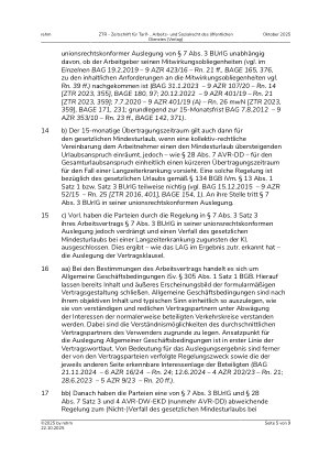 Vorschauseite 5: Urlaubsabgeltung nach Langzeiterkrankung – Auslegung von AGB