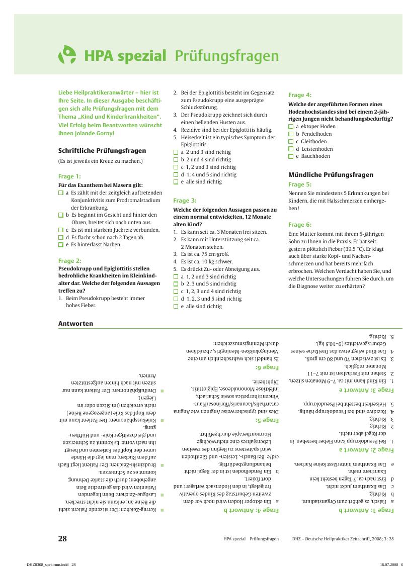 Vorschauseite 1: Prüfungsfragen