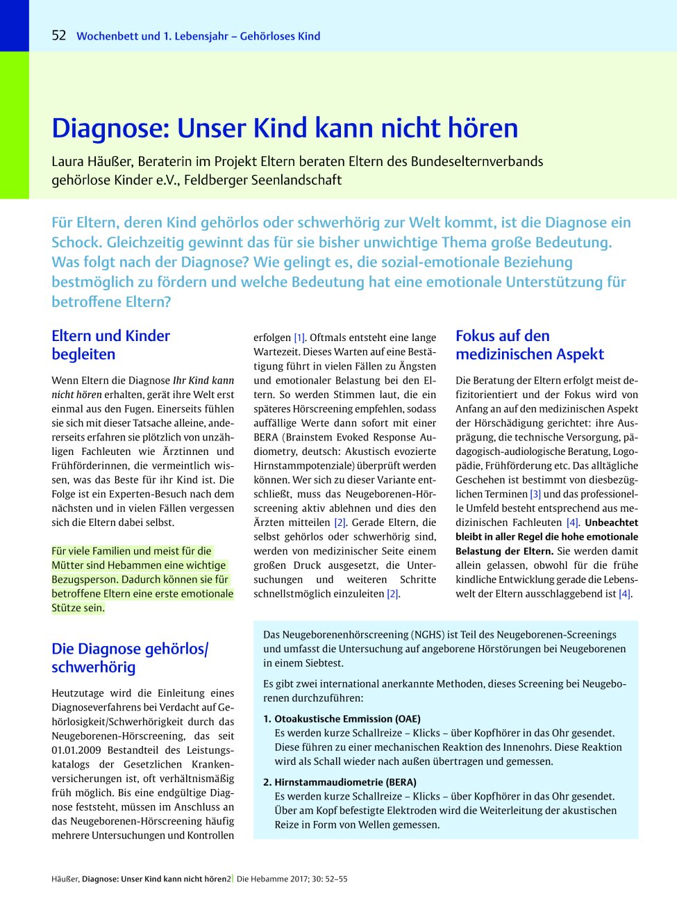 Vorschauseite 1: Diagnose: Unser Kind kann nicht hören