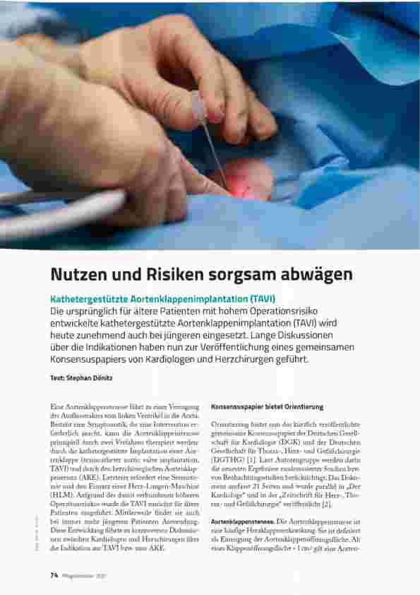 Vorschauseite 1: Nutzen und Risiken sorgsam abwägen