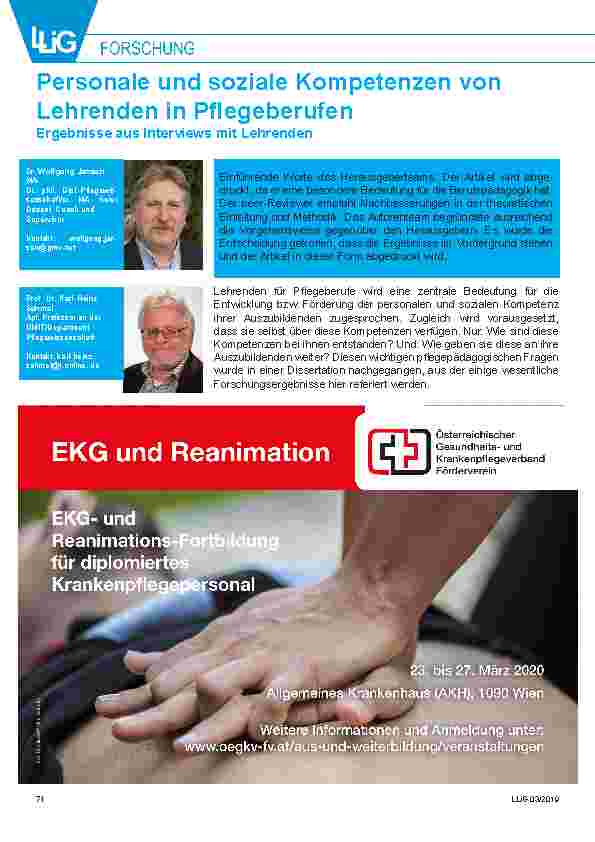 Vorschauseite 1: Personale und soziale Kompetenzen von Lehrenden in Pflegeberufen. Ergebnisse aus Interviews mit Lehrenden.
