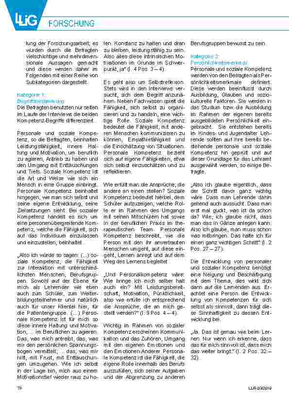 Vorschauseite 3: Personale und soziale Kompetenzen von Lehrenden in Pflegeberufen. Ergebnisse aus Interviews mit Lehrenden.
