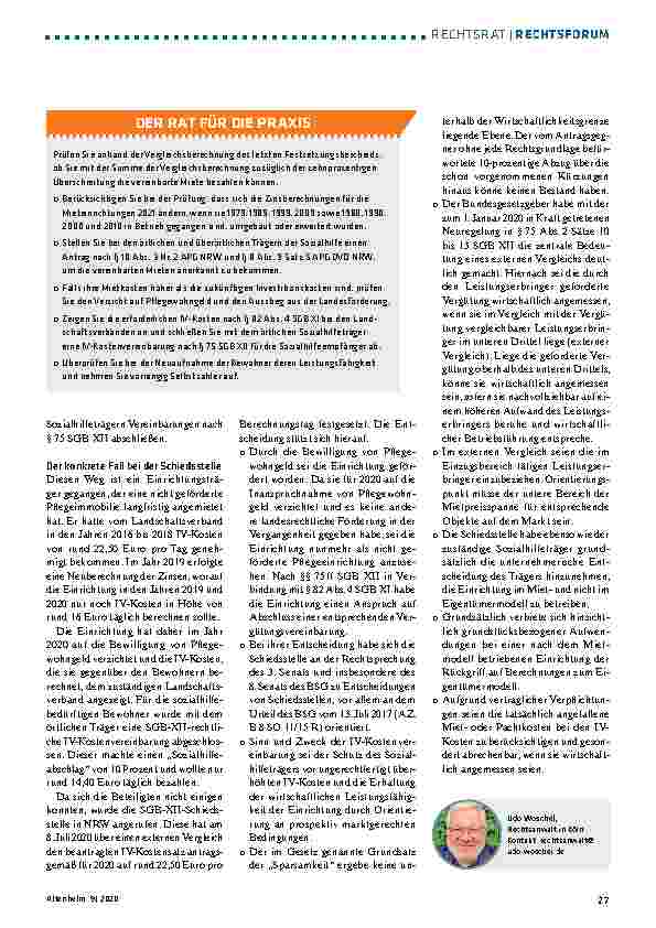 Vorschauseite 2: NRW: Ausstieg aus Pflegewohngeld
