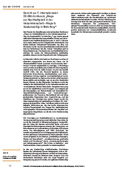 Vorschauseite 2: Bericht zur 19. Mitgliederversammlung der Deutschen Gesellschaft für Hebammenwissenschaft e. V. (DGHWi)