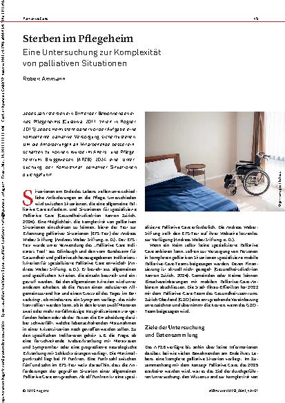 Vorschauseite 1: Sterben im Pflegeheim Eine Untersuchung zur Komplexität von palliativen Situationen