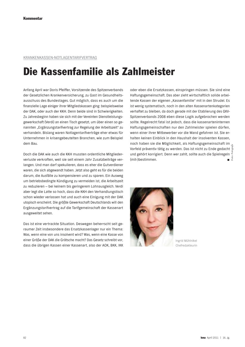 Vorschauseite 1: Die Kassenfamilie als Zahlmeister
