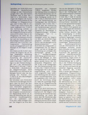 Vorschauseite 2: Zu den Voraussetzungen der Rückforderung einer an eine Pflegeeinrichtung (voraus-)gezahlten Corona-Prämie