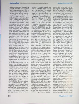Vorschauseite 4: Zu den Voraussetzungen der Rückforderung einer an eine Pflegeeinrichtung (voraus-)gezahlten Corona-Prämie