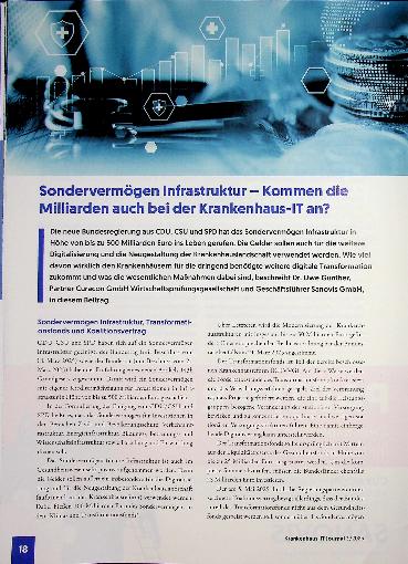 Vorschauseite 1: Sondervermögen Infrastruktur - Kommen die Milliarden auch bei der Krankenhaus-IT an?