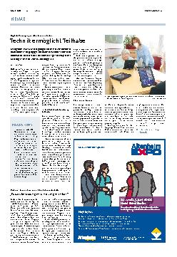 Vorschauseite 1: Digitale Versorgung in Altenheimen stärken: Technik ermöglicht Teilhabe