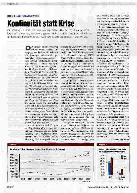 Vorschauseite 1: Kontinuität statt Krise