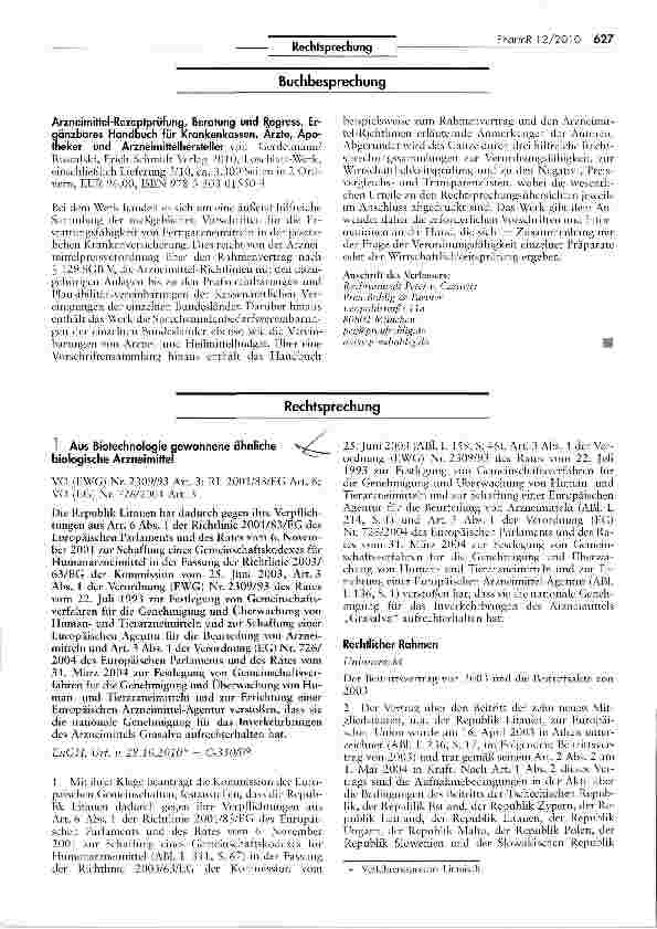 Vorschauseite 1: Aus Biotechnologie gewonnene ähnliche biologische Arzneimittel