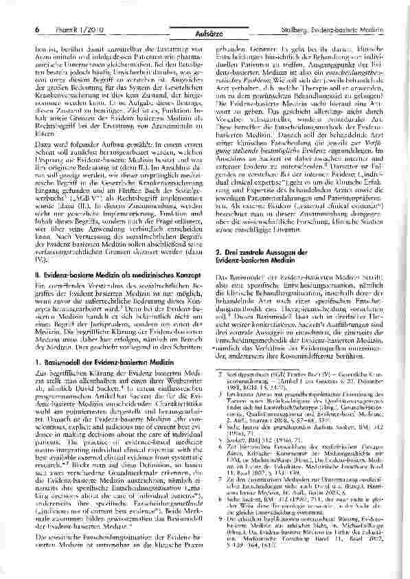 Vorschauseite 2: Evidenz-basierte Medizin als Rechtsbegriff — Funktion, Inhalt und Grenzen