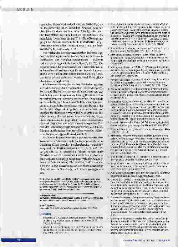 Vorschauseite 6: Finanzierung von Arzneimittelstudien durch pharmazeutische Unternehmen und die Folgen Teil 2: Qualitative systematische Literaturübersicht zum Einfluss auf Autorschaft, Zugang zu…