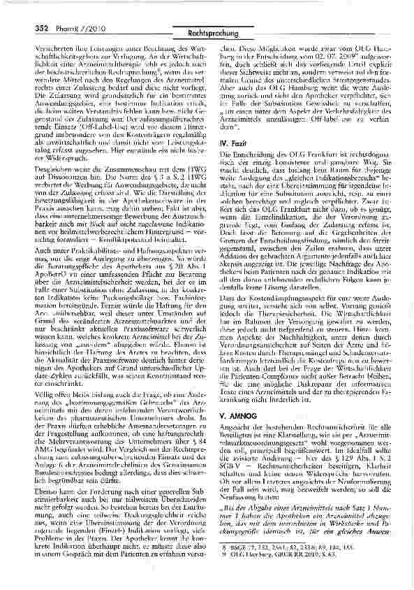 Vorschauseite 5: Substitution: Zur Regelungsweite von § 129 Abs. 1 S. 2 SGB V SGBV$ 129 I 2; UWG § 5 T