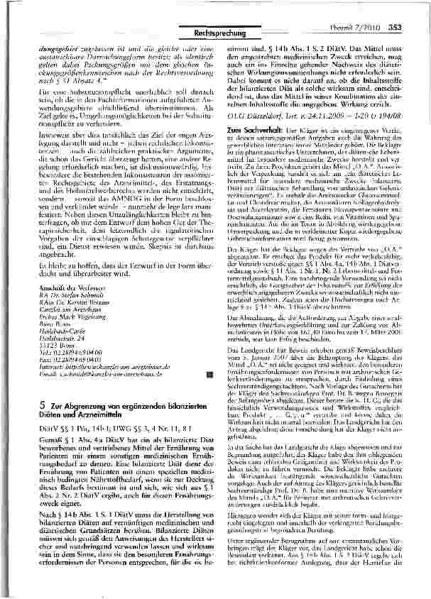 Vorschauseite 6: Substitution: Zur Regelungsweite von § 129 Abs. 1 S. 2 SGB V SGBV$ 129 I 2; UWG § 5 T