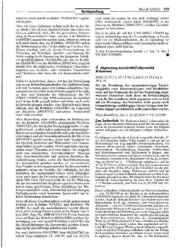 Vorschauseite 1: Abgrenzung Arzneimittel/Lebensmittel (Kräutertee)