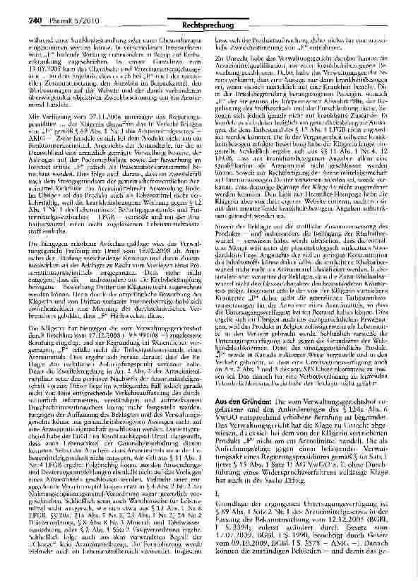 Vorschauseite 2: Abgrenzung Arzneimittel/Lebensmittel (Kräutertee)