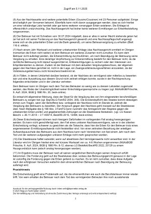 Vorschauseite 2: Zur Aufwendungspauschale – §§ 1878, 1879 BGB