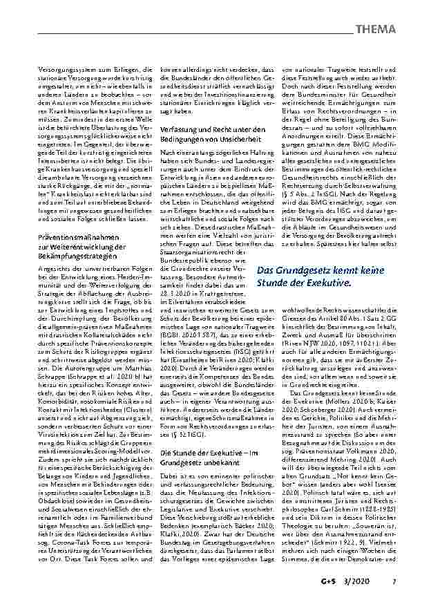 Vorschauseite 2: Die Corona-Pandemie und das Grundgesetz – Anmerkungen nicht nur zu Rechtsfragen